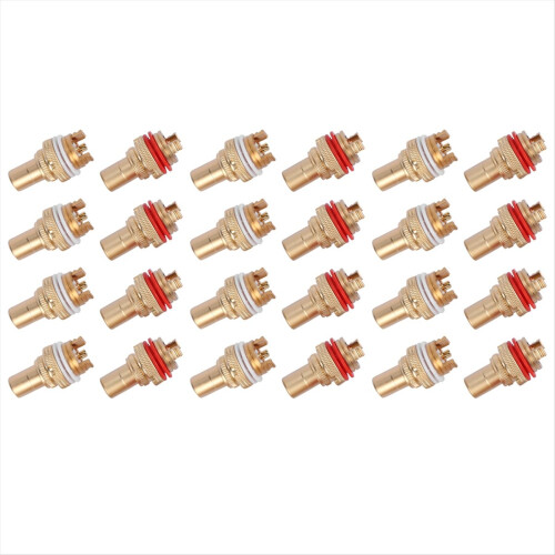 8pcs Red+White Female Socket Copper Plug Amp HiFi