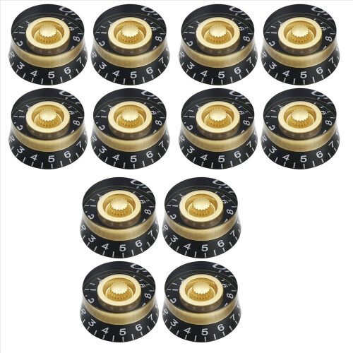 4Pcs Volume Tone Speed Knobs for Electric Guitar, Transparent Golden
