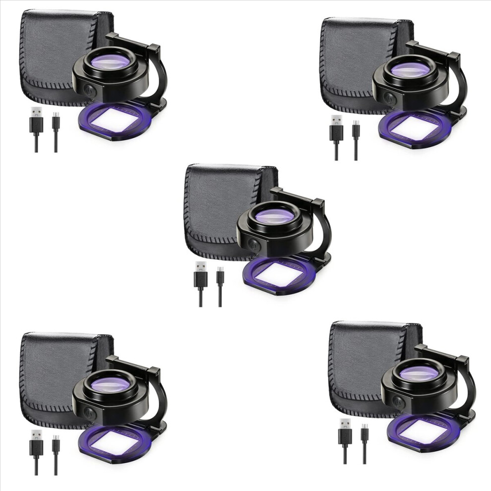 Light 25X Loupe Magnifier With 6 ,Usb 3-Folding Eye Loupe Scale Sewing