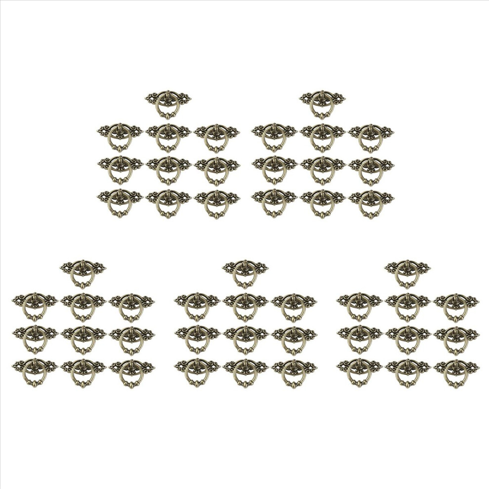 10Pcs Kitchen Cabinet Dresser Door Drawer Ring Pull (Antique Brass) 4712746107283