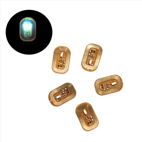 5Pcs NFC Flash Nail Sticker LED Bare Chip Luminous Lamp, Light Blue 1