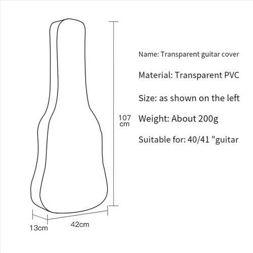 Guitar Dust Cover Transparent Translucent Dust-Proof Waterproof 1