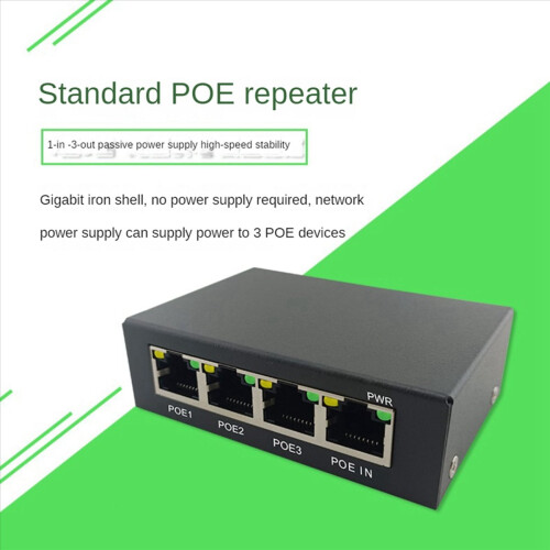 4 Port Gigabit POE Extender 100/1000M Network Switch Extender 2