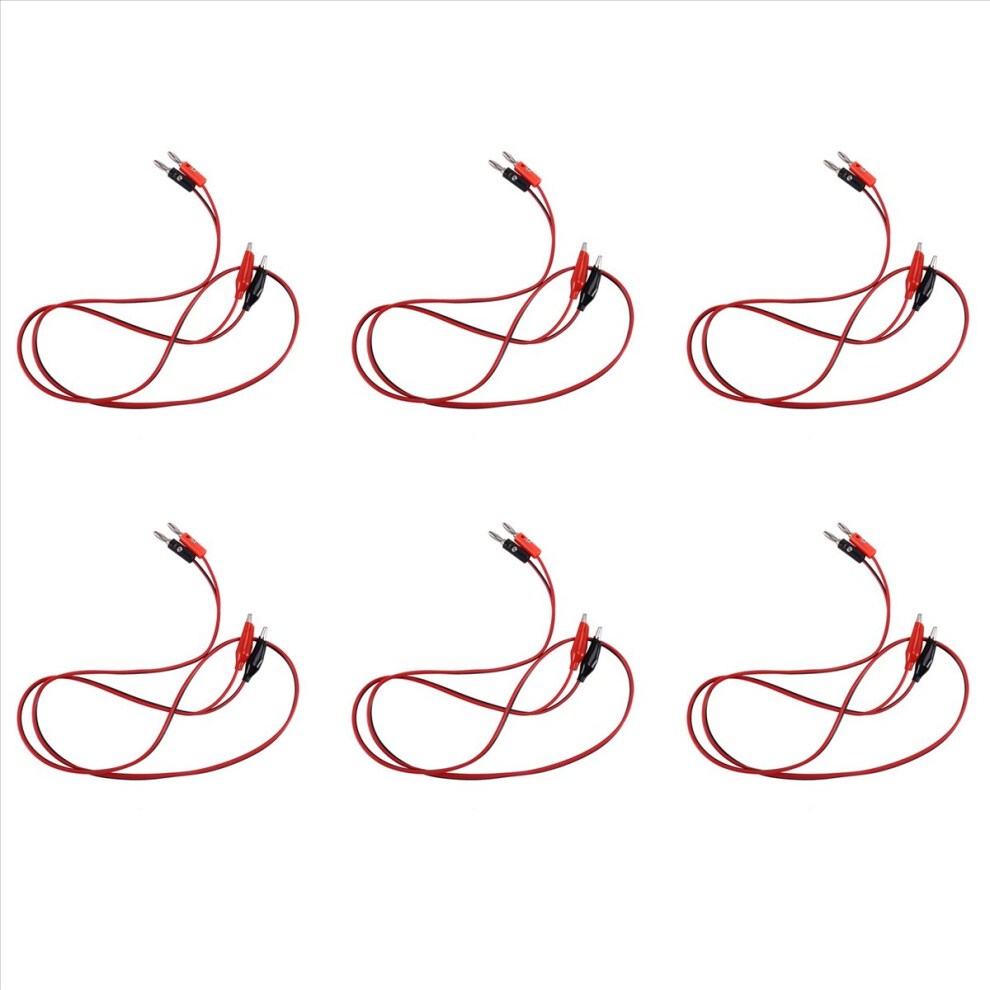 2 Pcs Red Black Banana Plugs To Alligator Clips Probe Test Cable 1M 4712767687337