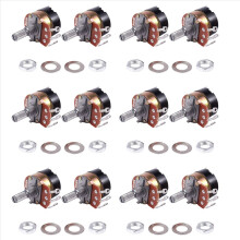 2Pcs 500K Ohm Single Linear Taper Potentiometers with on/off Switch