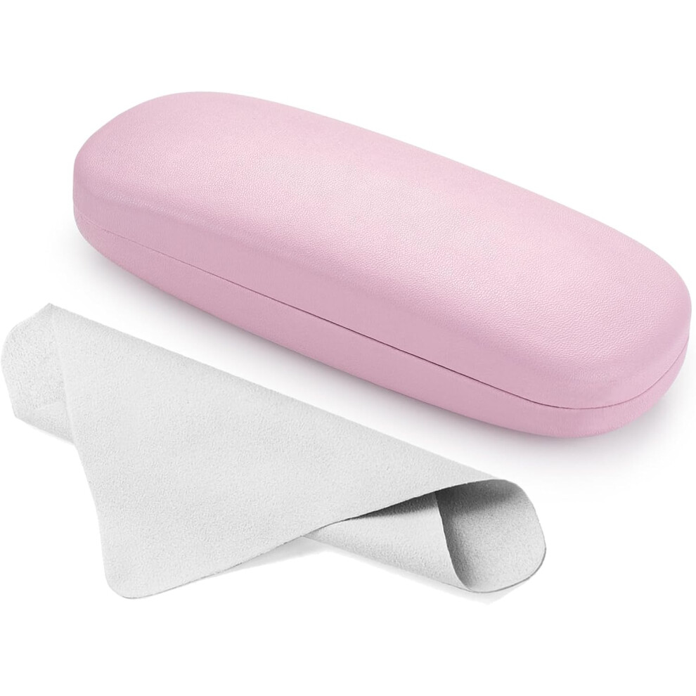 (157*57*36mm) Hard Shell PU Leather Glasses Case Compatible with Eyeglasses & Sunglasses
