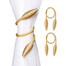 (Gold) 2 - Pack Twist - Tie Curtain Holdbacks Assorted Styles Home & Window Decor Drape Ties