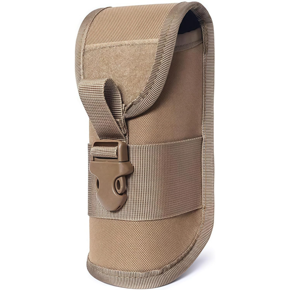 (Khaki) Outdoor Durable Tactical Glasses Pouch Army - Style Sunglasses & Flashlight Storage with Buckle