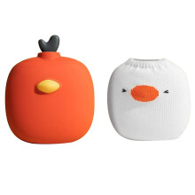 (red) Yellow Small Silicone Hot Water Bottle - Microwave - Heatable, Ideal for Hot/Cold Compress & Hand - warming