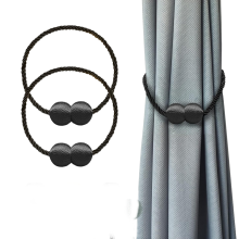 (Black) 2pcs Black Magnetic Curtain Tiebacks Strong - Hold Buckle Hooks Indoor/Outdoor for Bedroom Office & Decor Windows