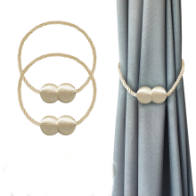 (Beige) 2pcs Black Magnetic Curtain Tiebacks Strong - Hold Buckle Hooks Indoor/Outdoor for Bedroom Office & Decor Windows
