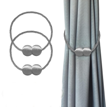( Grey) 2pcs Black Magnetic Curtain Tiebacks Strong - Hold Buckle Hooks Indoor/Outdoor for Bedroom Office & Decor Windows