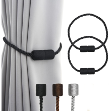 (Black) 2 Pack Strong Magnetic Curtain Tiebacks Elegant Modern Decor for Indoor & Outdoor Spaces Ideal for Drapes & Window Curtains Holdbacks
