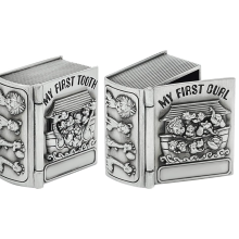 (Sliver) 2 - Pcs Baby Tooth Keepsake Boxes, Ideal for Storing Milk Teeth and Preserving Childhood Memories, Golden, for Baby Showers