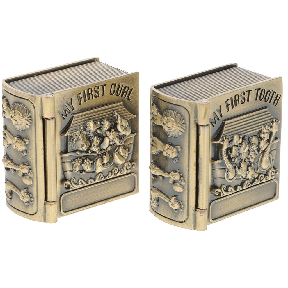 Gold/Golden () 2 - Pcs Baby Tooth Keepsake Boxes, Ideal For Storing Milk Teeth And Preserving Childhood Memories, En, For Baby Showers