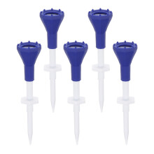 (blue) 5 - Pack Adjustable Height Plastic Golf Tees with Triangle Mark - Ideal for Golf Training and Driving Range Use(blue)