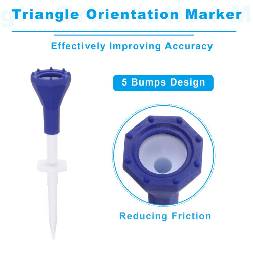 (blue) 5 - Pack Adjustable Height Plastic Golf Tees with Triangle Mark - Ideal for Golf Training and Driving Range Use（blue） 2
