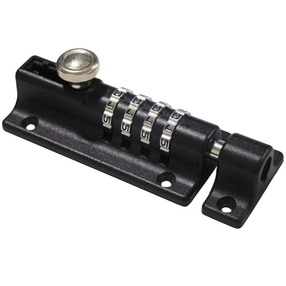 (Black) Sliding Combination Bolt, Keyless 4 Digit Pin Dial Slide Latch, For Sheds, Gates, Cupboards, Fences 7794190772917