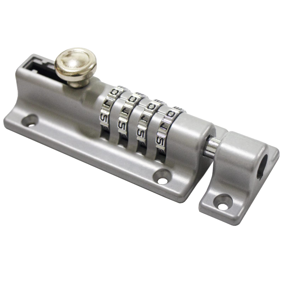 (Sliver) Sliding Combination Bolt, Keyless 4 Digit Pin Dial Slide Latch, For Sheds, Gates, Cupboards, Fences 7794190772924