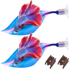 (Blue) 2 Pieces Betta Bed Leaf Hammock for Practical Resting Spot, Betta Fish, Blue