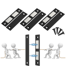 (Black, 4-pack) 30 Lb Magnetic Door Catch, Heavy Duty Cabinet Latch, 2 Pack, for Cabinet, Drawer, RV, Barn Door, Kitchen, Black