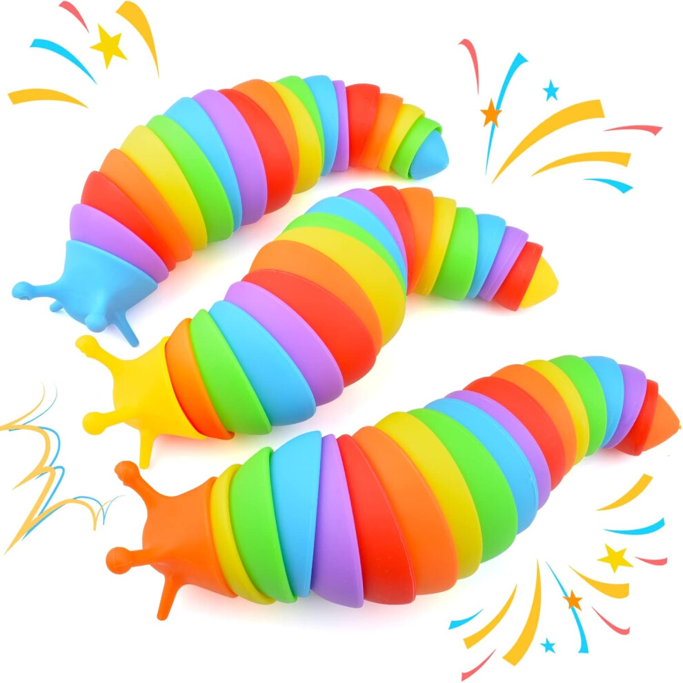 (A) 3-Pack Sensory Fidget Slug Toys - Calming Fidget Tools for Autistic Children, Toddlers & Adults - Stress Relief Sensory Toys for Kids & Adults-image-OPC-PMGGYMY-NEW