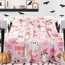 (A) Cute Pink Flannel Blanket - Ultra Soft & Warm Fleece Throw for Sofa, Couch & Chair - Cozy Decorative Blanket for All Seasons - 50x60 Inches