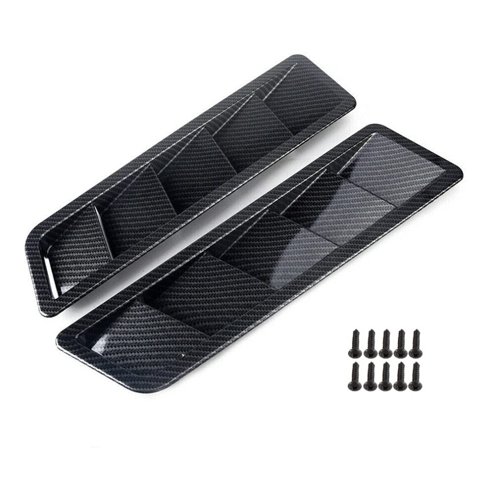 (Carbon Fiber) Hood Vents Bonnet Cover Hood Scoop For Cars, Vent Cover, Black 7794190775161