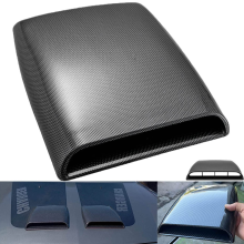 (Carbon Fiber Black) Universal Car Air Flow Decorative Intake Hood Scoop Turbo Bonnet Vent Cover, Car, Black