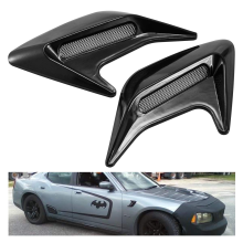 (Black-B) 2 Pack Universal Car Hood Scoop Vent Cover, Decorative Air Flow Intake Ventilation Cover, Black