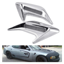(Gray-B) 2 Pack Universal Car Hood Scoop Vent Cover, Decorative Air Flow Intake Ventilation Cover, Black