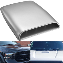 (Silver) Universal Car Air Flow Decorative Intake Hood Scoop Turbo Bonnet Vent Cover, Car, Black