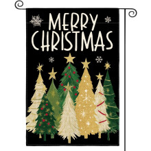 (black) Christmas Garden Flag 12x18 Inches - Double Sided Outdoor Flag, Red Christmas Tree Design for Winter Holiday Yard Decoration