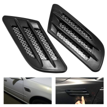 (Black-C) 2 Pack Universal Car Hood Scoop Vent Cover, Decorative Air Flow Intake Ventilation Cover, Black