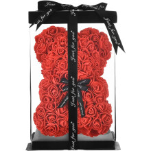 Kristall Rote Rose Blumenkorb Kristall Sammlerfigur Ornamente Wohnkultur Tischdekoration