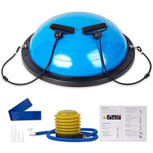 Halber Balanceball 58 cm, Workout Home Fitness Kraft Gymnastikball, Halber Ball Balance Trainer Stabilität mit Pumpe - Blau