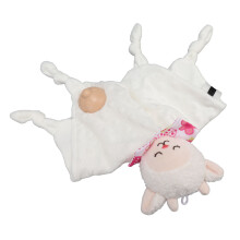 Weiches Plüsch-Babysicherheitsdecke mit Schnuller, 30 cm Schaf für 3+ Monate