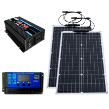 PowerMax 2000W zonne-energiesysteem: veelzijdige 110V/220V omvormer met 4000W zonnepanelen en 12V acculaadregelaar voor thuis- en buitengebruik