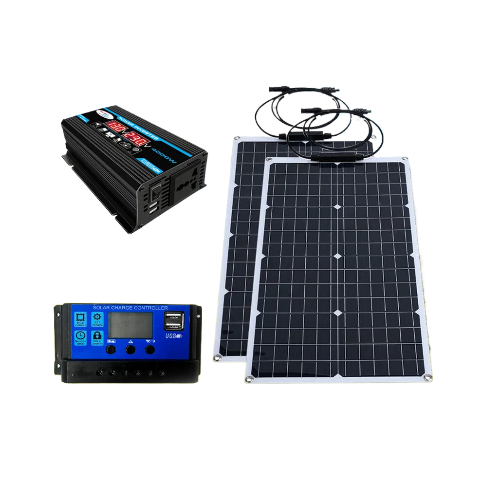 Powermax 2000W Solar Energy System: Versatile 110V/220V Inverter With 4000W Solar Panels & 12V Battery Charging Controller For Home & Outdoor Use 7445003185157