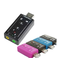 200-pack USB naar 3D-audio-geluidskaartadapter - 7.1-kanaals voor professionele microfoon en headset, 3,5 mm voor desktop-pc