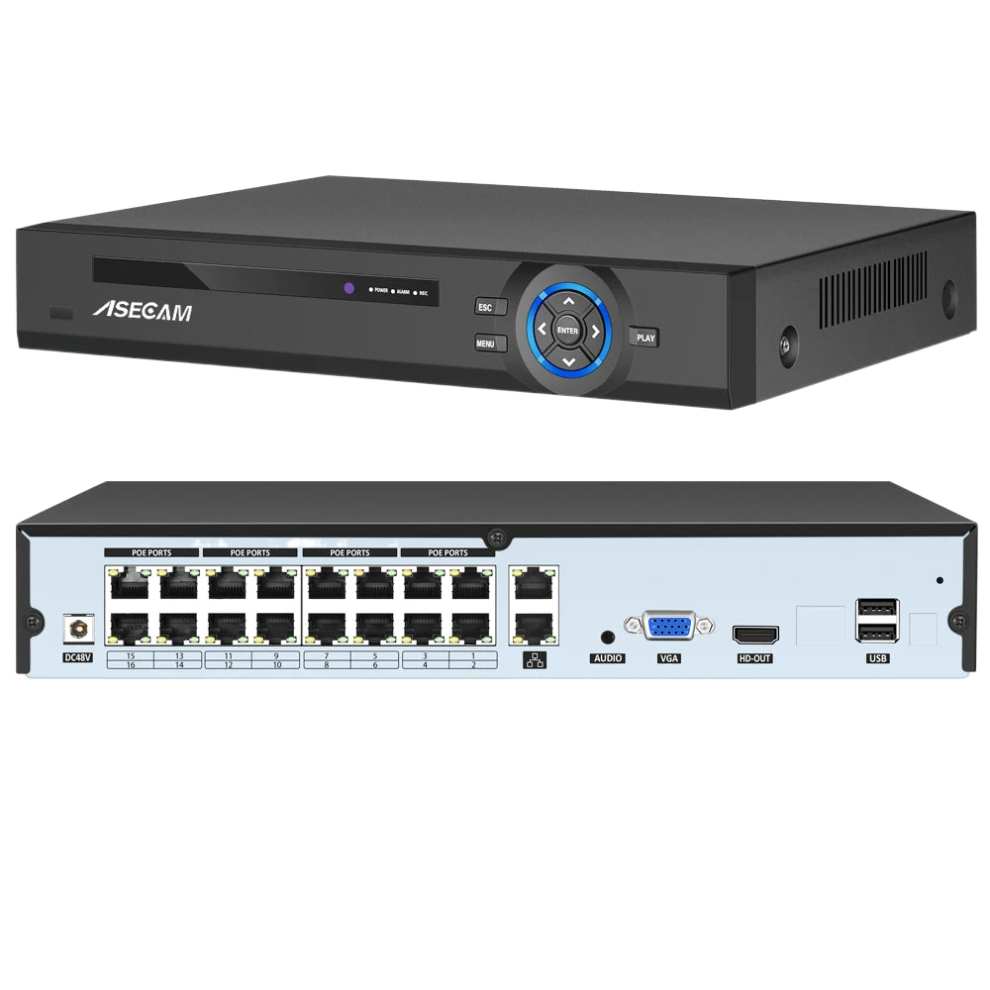 4K 16-Channel Poe Nvr Video Recorder With Ai Face Detection And Ptz Ip Camera - Onvif H.265, Audio Out, Rtsp, P2p, Xmeye Cctv System 7445048737793