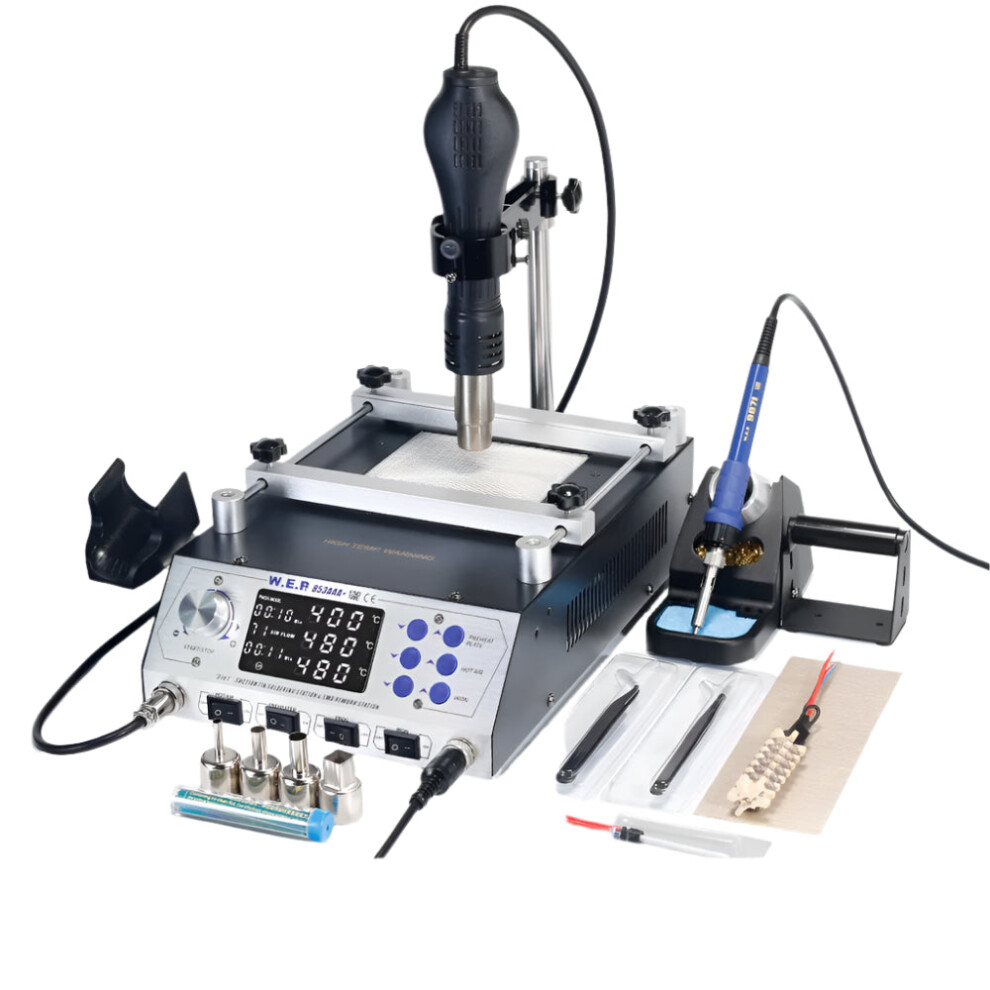 Advanced 3-In-1 Bga Rework Station: 1200W Program-Controlled Soldering With Automatic Preheating & Desoldering Hot Air Gun 313085113122
