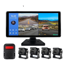 Advanced 4-Channel DVR System with Smart Blind Spot Radar & BSD Alarm - Includes 4 AHD 1080p IR Cameras for Trucks & Buses