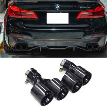 Carbon Fiber Dual Exhaust Tip for BMW 5 Series (2018 G30/G31) - H-Shape Tailpipe Muffler Nozzle for 525i, 528i, 530i