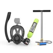 Full Face Snorkeling Mask with Mini Scuba Tank & Hand Pump - Premium Diving Equipment for Adults by Houvan