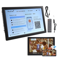 Portable 14'' Digital TV with DVB-T2/ATSC/ISDB - Car Television Player with Wireless Screen Share, Miracast, and HDMI