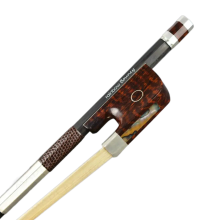 Master Pure Carbon Fiber Bass Bow - French Model with Silver Fittings, Lightweight & Bouncy, Available in 2 Sizes, New Rainbow Design
