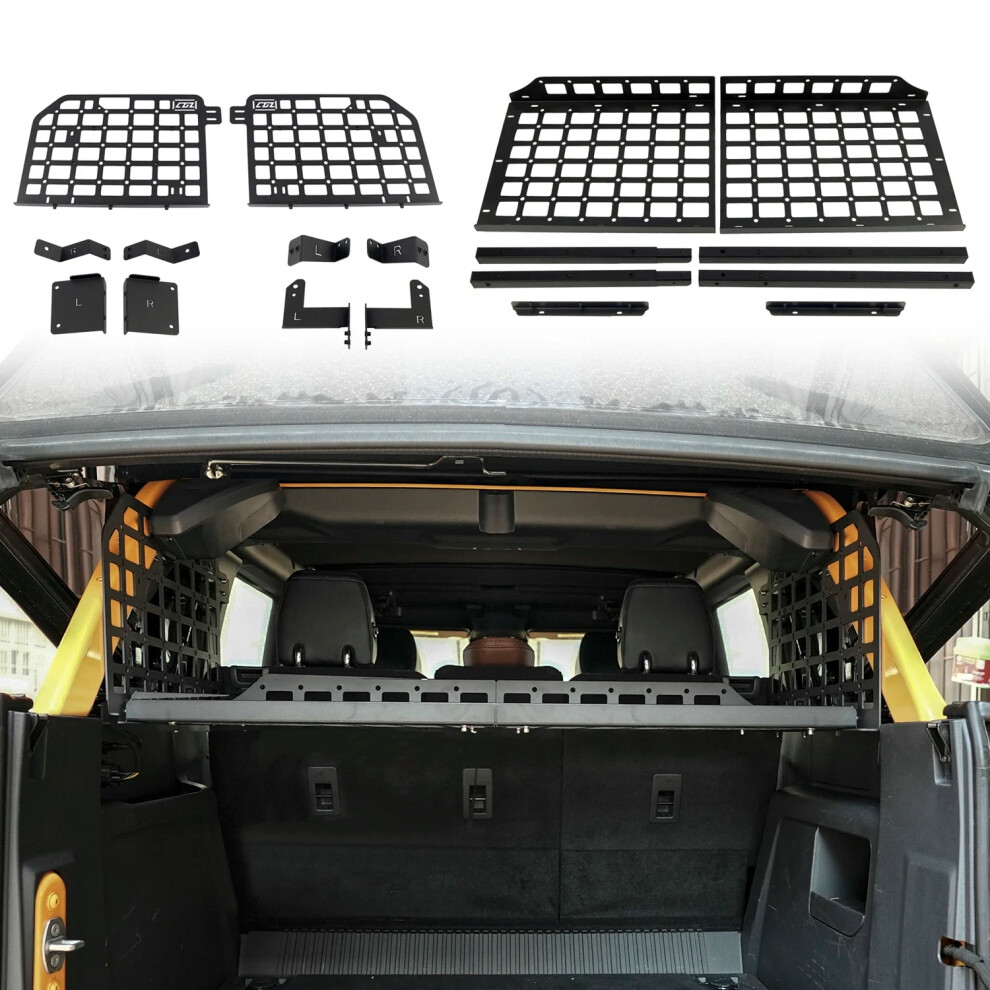 Modular Storage Panel & Molle Rack For 2021-2023 Ford Bronco 4-Door Suv - Rear Trunk Organizer & Debris Shelf 313034163161