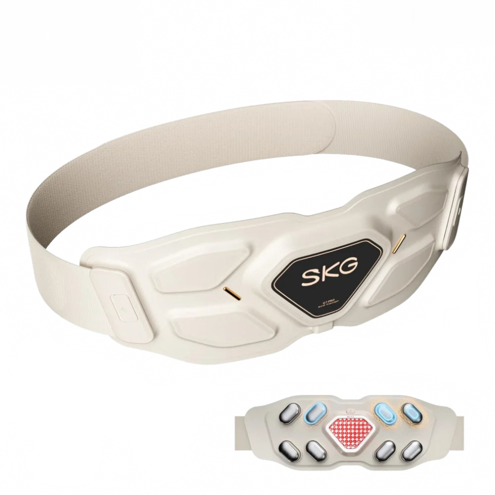 Skg W9 Pro Cordless Lower Back Massager with Adjustable Heating & Infrared Vibration for Pain Relief - I for Men & Women