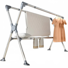 Foldable Stainless Steel Telescopic Clothes Drying Rack for Balcony & Outdoor Use